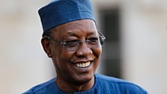Chad's President Idriss Deby arrives at the G5 Sahel summit in Pau, southwestern France, Monday Jan.13, 2020. 