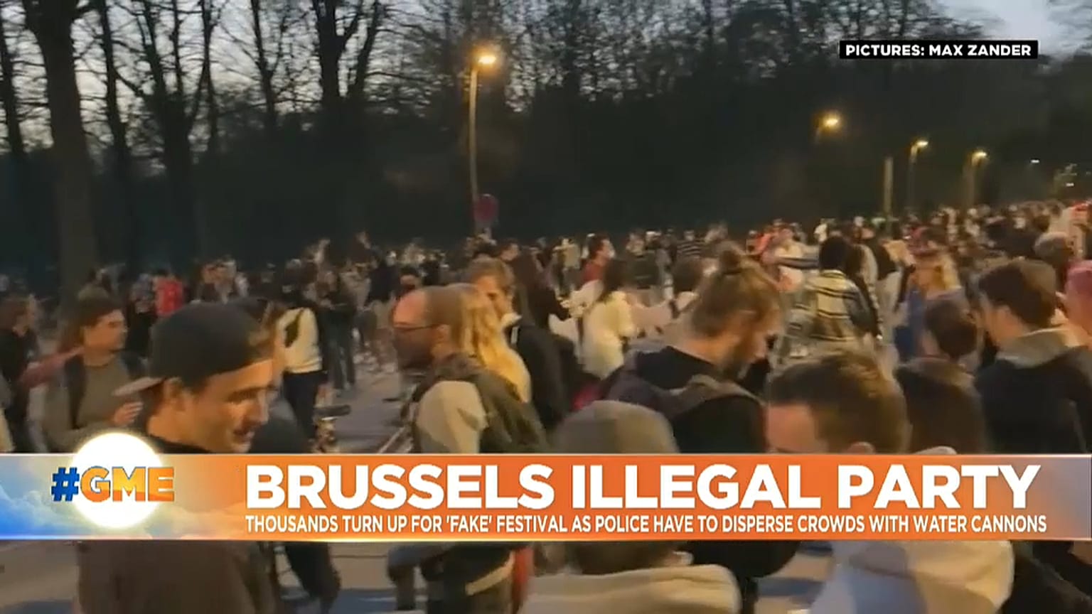 Crowds gather in Brussels for 'restriction's free festival' on April fool's day