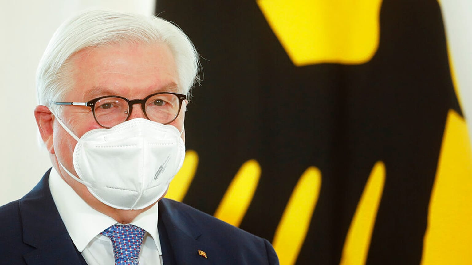 FILE: German President Frank Walter Steinmeier attends a ceremony to honour people for their services during the coronavirus pandemic, Friday, March 26, 2021. 