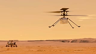 Illustration der NASA von Helikopter Ingenuity, der auf dem Mars fliegen soll