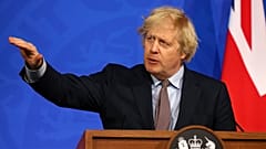 Britain's Prime Minister Boris Johnson speaks during a media briefing on COVID-19 from Downing Street's media briefing room in London - March 29, 2021