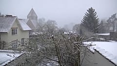 Wenn der Schnee fällt - in Brüssel am 6. April 