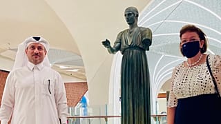 Ahmad Al-Namla, Λίνα Μενδώνη στην τελετή εγκαινίων