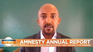 Amnesty Internationa's Research and Advocacy Director Netsanet Belay speaking to Euronews