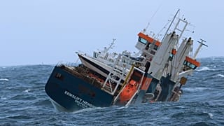 Le cargo néerlandais "Eemslift Hendrika" à la dérive et sans équipage, le 06/04/2021