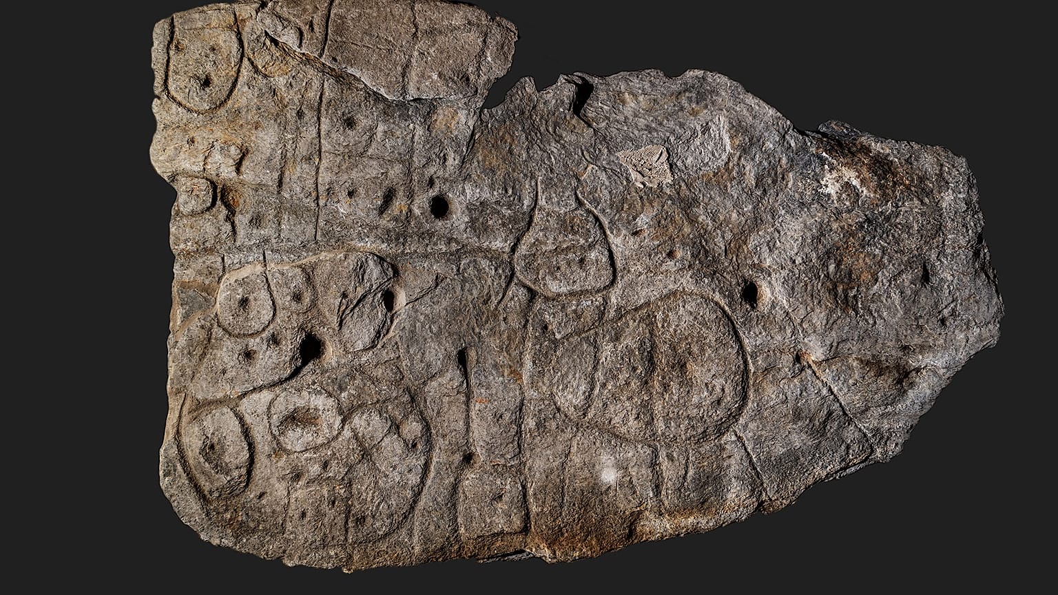 The stone slab first unearthed in 1900 in Brittany, France, believed to be the oldest map in Europe.