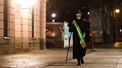 Protest gegen Brasiliens Präsidenten Bolsonaro - Der Sensenmann geht in Berlin um