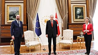 Ursula von der Leyen, Charles Michel, Recep Tayyip Erdoğan