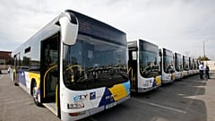 Τα καινούργια λεωφορεία του ΟΣΥ κατά την διάρκεια της παράδοσής τους στο αμαξοστάσιο του ΟΣΥ στο Ρέντη 