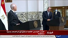 الرئيسان المصري والتونسي خلال مؤتمر صحافي مشترك