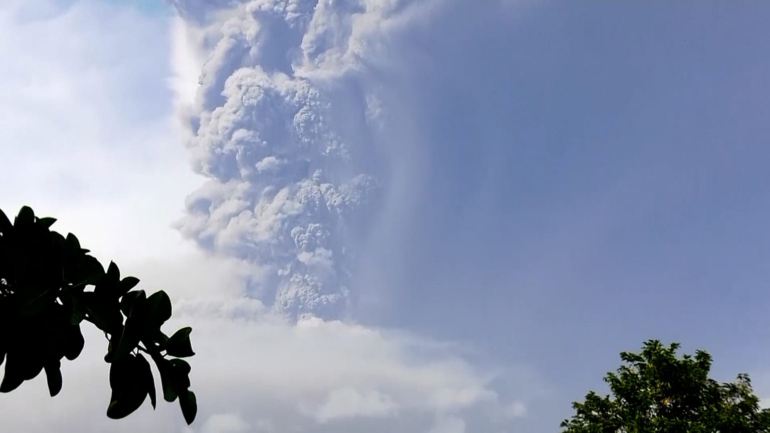 Plume of smoke from La Soufriere during second eruption as seen from Belle Isle