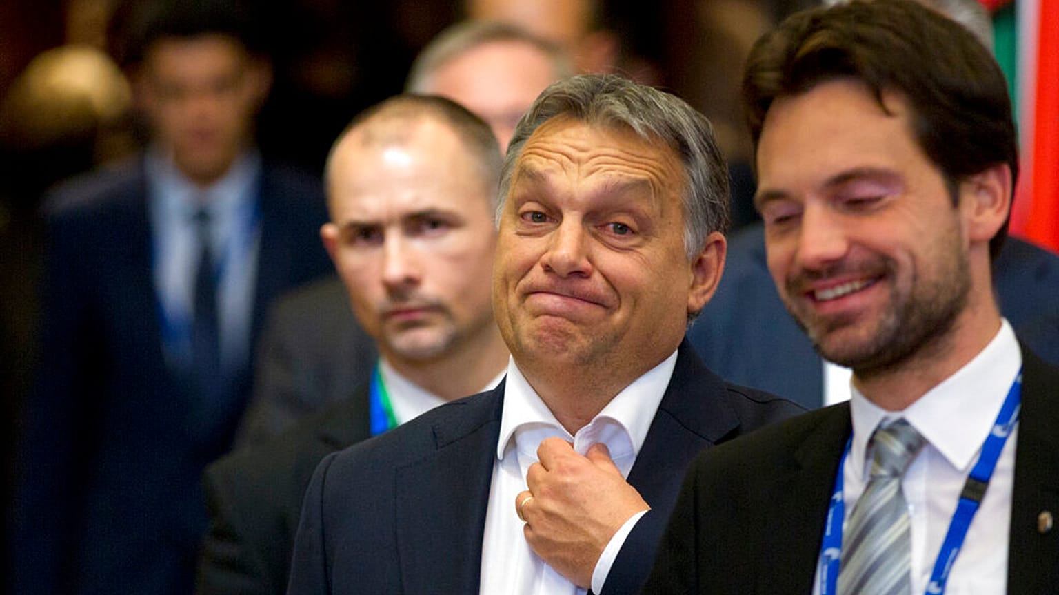 FILE: Hungarian Prime Minister Viktor Orban, after an EU summit in Brussels - Oct. 16, 2015. 