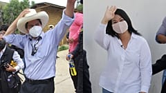 Los candidatos Pedro Castillo y Keiko Fujimori.