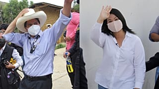 Los candidatos Pedro Castillo y Keiko Fujimori.