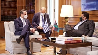 Συνάντηση του Πρωθυπουργού Κυριάκου Μητσοτάκη με τον Πρόεδρο του Προεδρικού Συμβουλίου της Λιβύης, Mohamed al-Menfi
