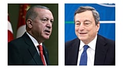 رجب طیب اردوغان، رئیس جمهوری ترکیه و ماریو دراگی، نخست وزیر ایتالیا