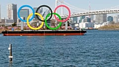 Japonya'nın başkenti Tokyo'da olimpiyat halkaları