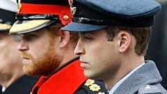 Prinz Harry und Prinz William 2015 in Uniform bei einer Zeremonie in London