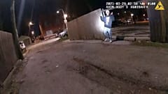 This image from Chicago Police Department body cam video shows the moment before Chicago Police officer Eric Stillman fatally shot Adam Toledo