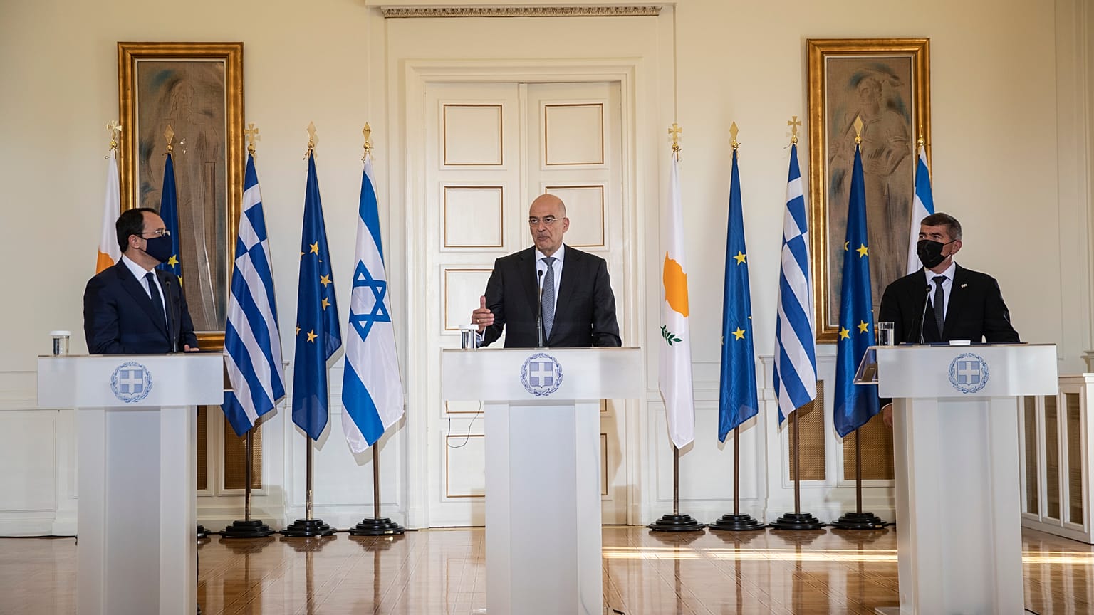 Φωτογραφία Αρχείου από την συνάντηση των ΥΠΕΞ Κύπρου, Ελλάδας, Ισραήλ