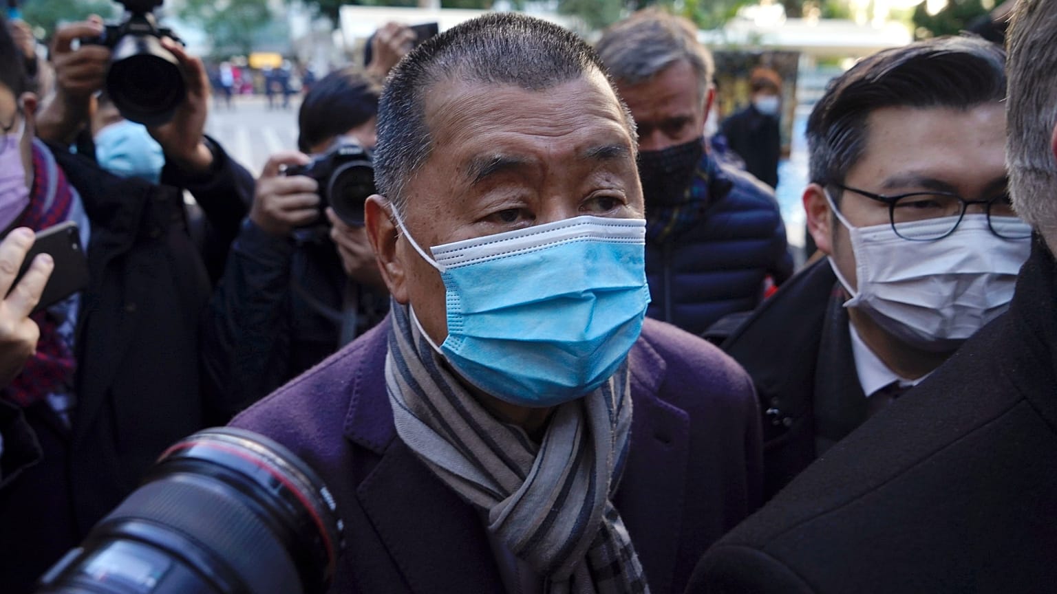 Hong Kong pro-democracy activist and media tycoon Jimmy Lai, arrives the Court of Final Appeal in Hong Kong, Thursday, Dec. 31, 2020.