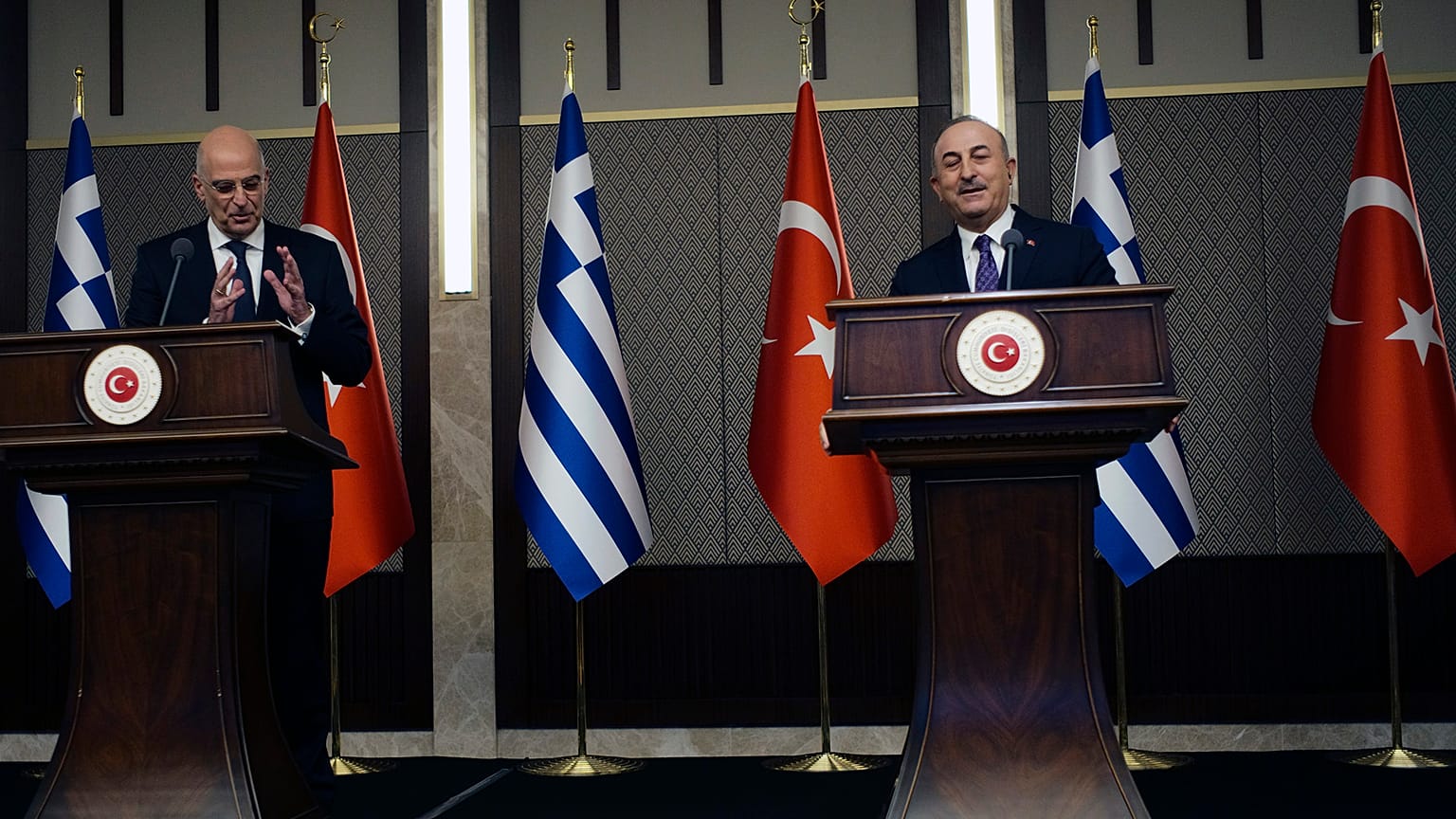 Yunanistan Dışişleri Bakanı Nikos Dendias, Türkiye Dışişleri Bakanı Mevlüt Çavuşoğlu