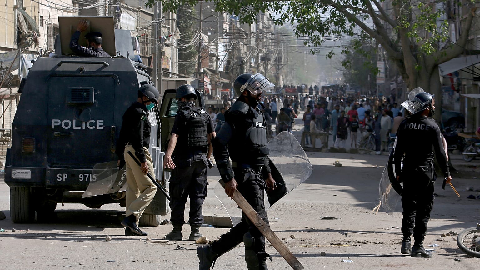 Police officers have clashed with supporters of the radical Islamist TLP political party for several days.