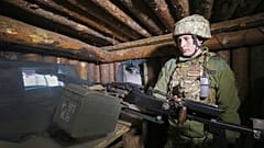 ukrán katonai harcállás Luhanszk közelében