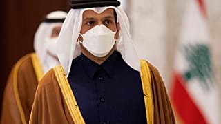 وزير الخارجية القطري الشيخ محمد بن عبد الرحمن يصل إلى قصر بعبدا للقاء الرئيس اللبناني ميشيل عون. 09/02/2021