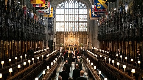Prince Philip's funeral at St George's chapel in Windsor Castle.