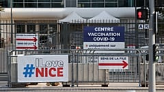 A closed vaccination center in the city of Nice, southern France, on April 18, 2021