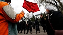 Акция протеста у посольства РФ в Праге