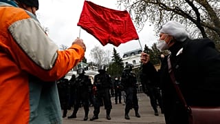 Акция протеста у посольства РФ в Праге