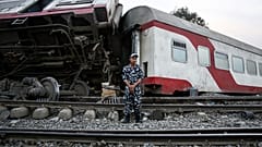 Scene of a railway accident in the city of Toukh in Egypt.