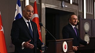 Yunanistan Dışişleri Bakanı Nikos Dendias ile Türkiye Dışişleri Bakanı Mevlüt Çavuşoğlu