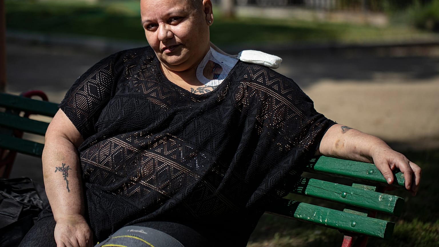 Cecilia Heyder, padece cáncer metastásico, lupus y un trastorno sanguíneo. Pide morir "con dignidad". Foto tomada en Santiago de Chile, el 15 de abril de 2021. 