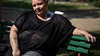 Cecilia Heyder, padece cáncer metastásico, lupus y un trastorno sanguíneo. Pide morir "con dignidad". Foto tomada en Santiago de Chile, el 15 de abril de 2021.