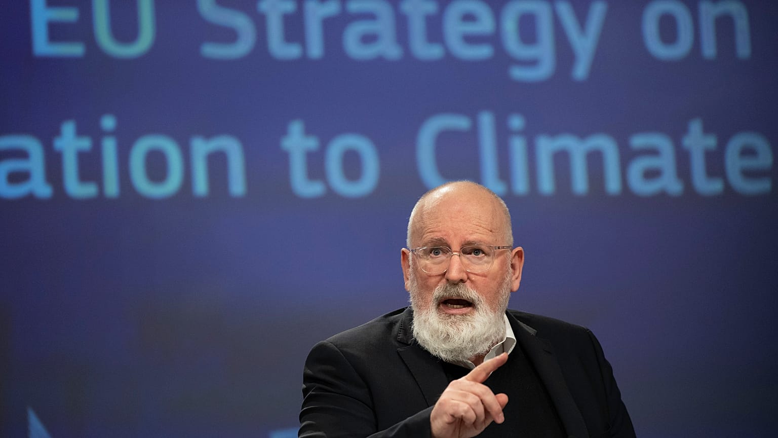 European Commissioner for European Green Deal Frans Timmermans at EU headquarters in Brussels on Feb. 24, 2021.