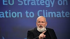 European Commissioner for European Green Deal Frans Timmermans at EU headquarters in Brussels on Feb. 24, 2021.