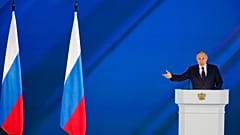 Putin bei seiner Rede zur Lage der Nation in Moskau