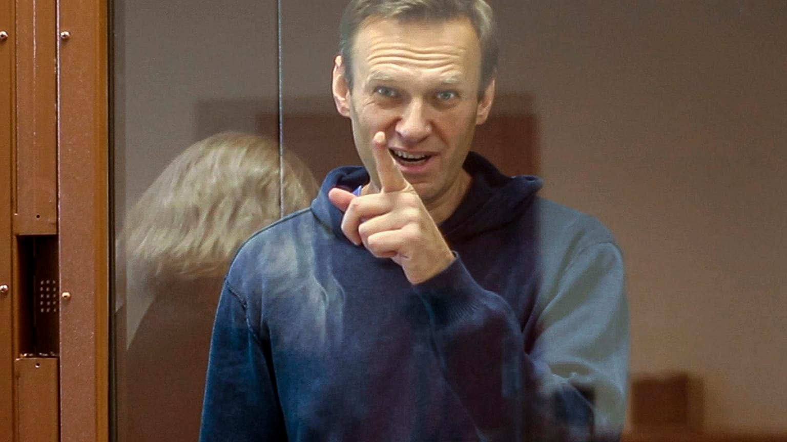 Алексей Навальный в Бабушкинском суде, февраль 2021 года