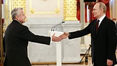 Посол США в России Джон Салливан и Владимир Путин на вручении верительных грамот в Кремле, февраль 2021 года