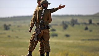 Israelische Soldaten in Moshav Sha'al in den annektierten Golan-Höhen, 22. April 2021.