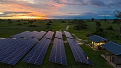 Xigera Safari Lodge in Botswana's Moremi Game Reserve uses solar energy to power its 12 suites