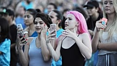 View of the crowd during the Andrew McMahon in the Wilderness concert at Bayfront Park Amphitheater on Tuesday, June 14, 2016, in Miami. 