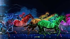 Horses are raced in a virtual reality setup and traded as Non-Fungible Tokens (NFTs)