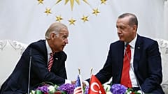 صورة من الأرشيف تجمع الرئيس التركي رجب طيب أردوغان وجو بايدن حين كان يشغل منصب نائب الرئيس الأمريكي ـ أنقرة 2016
