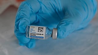 A vial of the Johnson & Johnson COVID-19 vaccine, March 3, 2021.