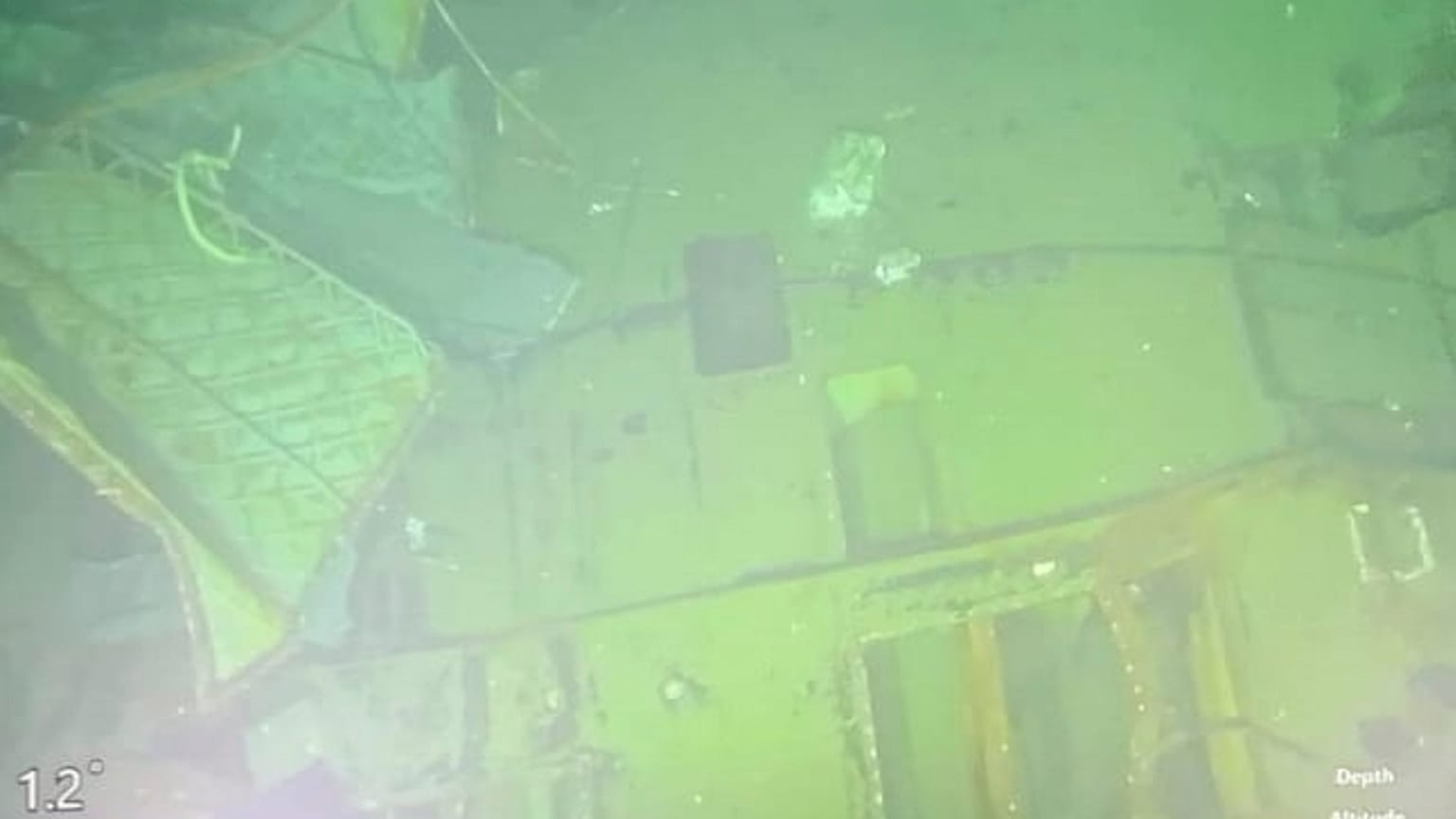 Aufnahme eines Unterwasseroboters vom Wrack