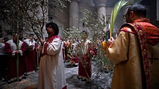 Вербное воскресенье в Храме Гроба Господня в Иерусалиме